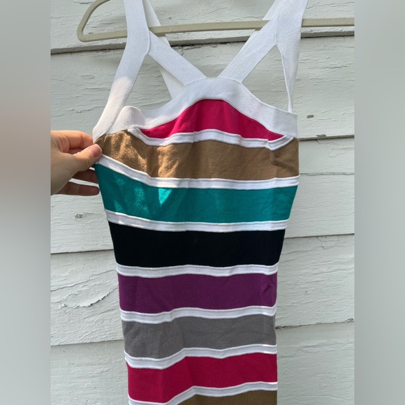 Colorful Mini Bodycon Bandage Dress Size Medium - Picture 2 of 7